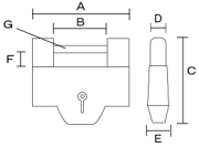 ダルマ錠 縦長型 図