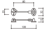 アンティーク調金具　真鍮鋳物　自在アオリ止め　MB-301-80　図