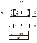 アンティーク調金具　真鍮　ラッチ　MB-401-100
