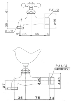 アンティーク　真鍮水道蛇口　水栓　MB-631