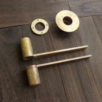 真鍮製　軸回し金物　柄杓型　室金物